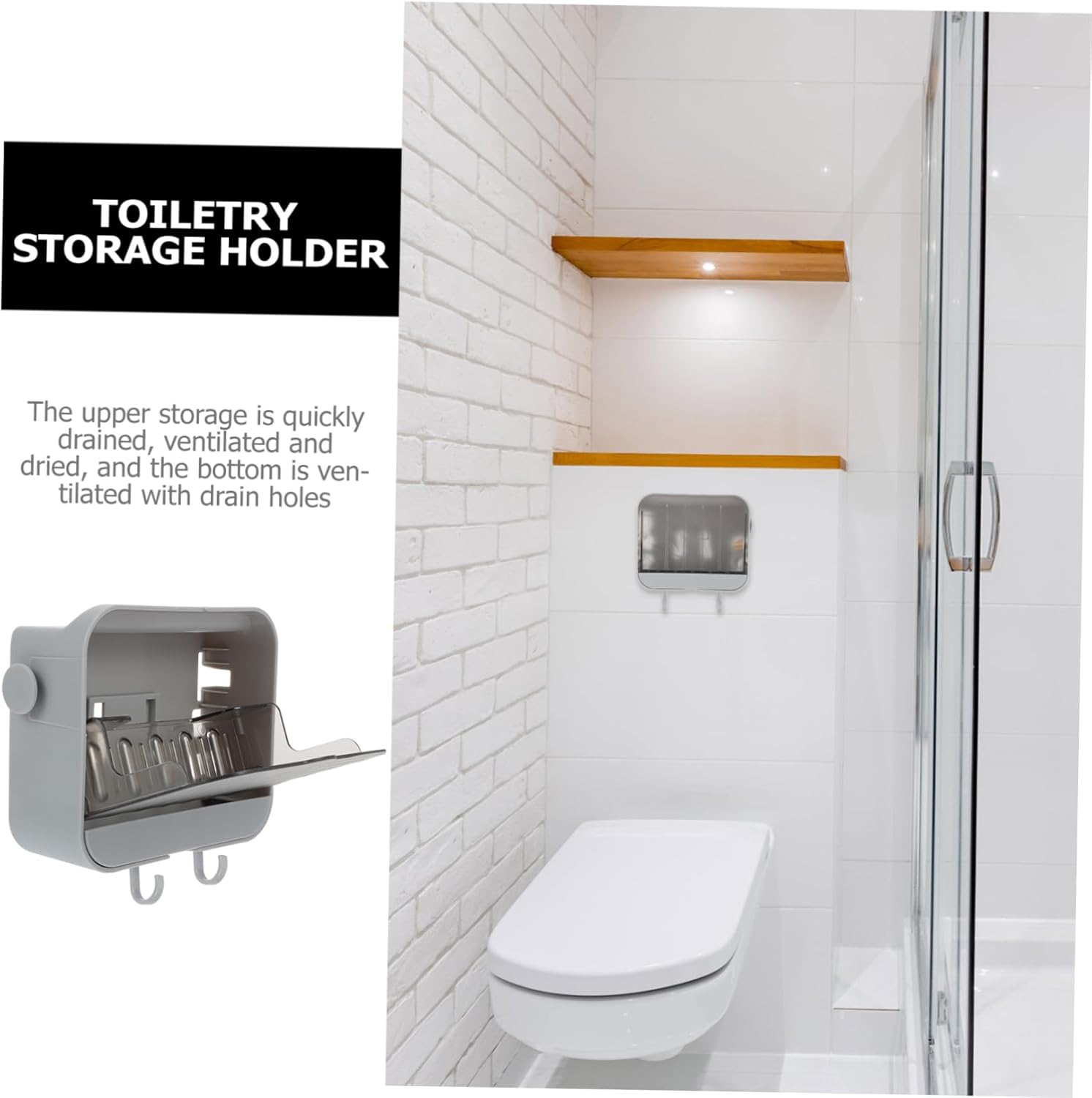 MAGICLULU 2 Hook Wall Mount Soap Dish for Bathroom and Kitchen