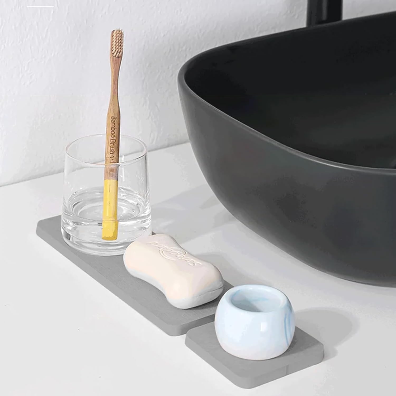 Set of 4 Diatomite Coasters for Water Absorption