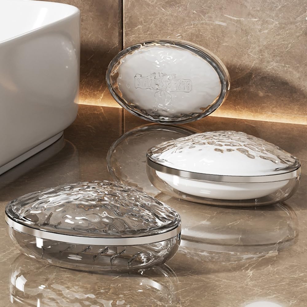 Durable Plastic Soap Box with Lid for Travel and Bathroom Use