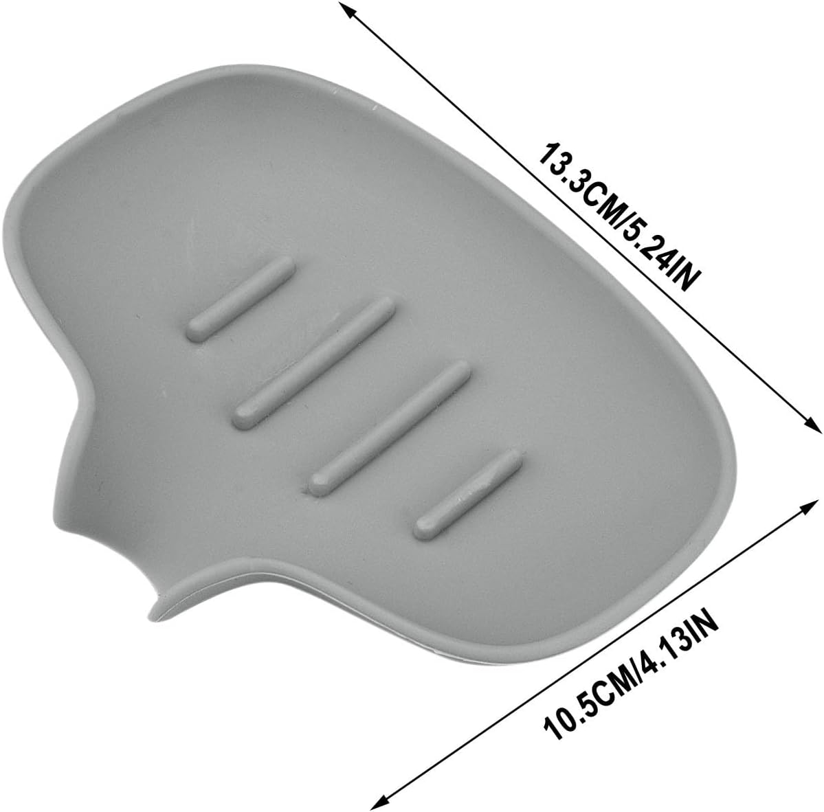 Plastic Soap Dish with Drain and Non-Slip Base