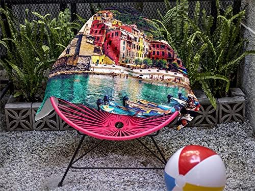 Italy Cinque Terre Design Microfiber Beach Towel - 30x62 Inch