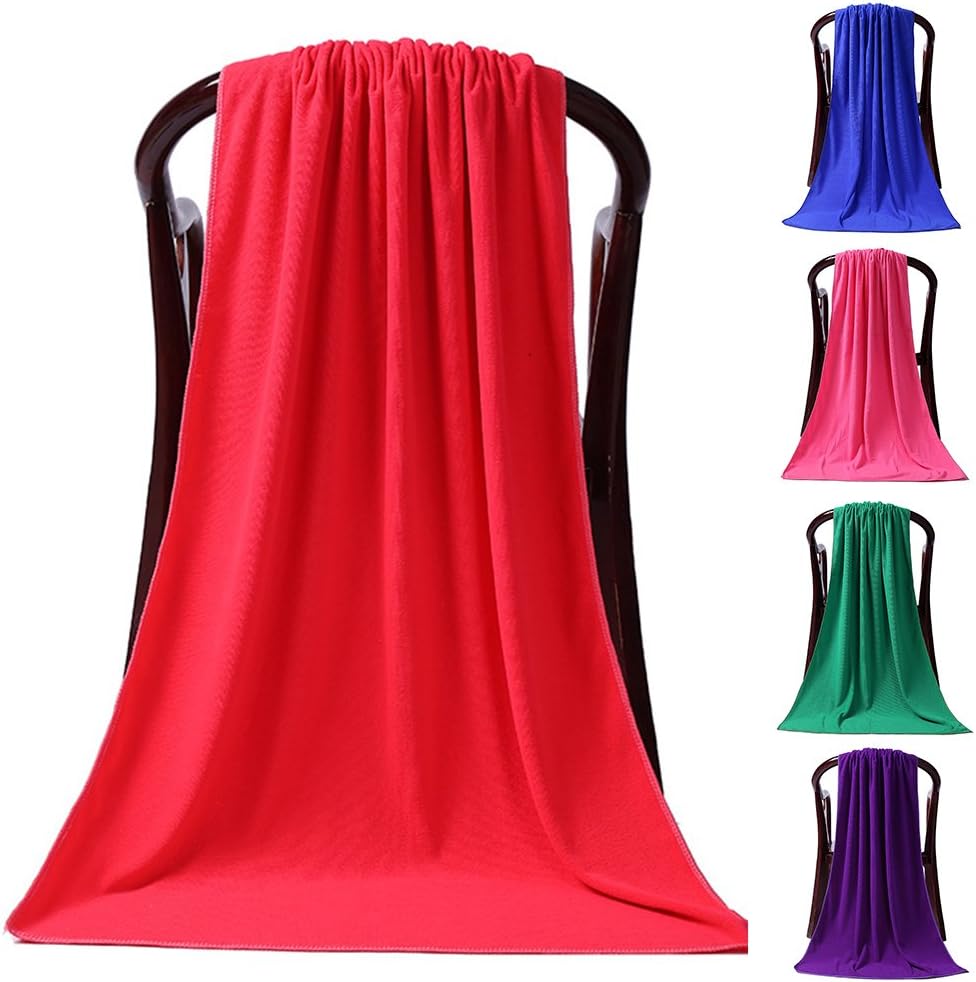 Large Solid Color Microfiber Beach Towel Sheet Blue