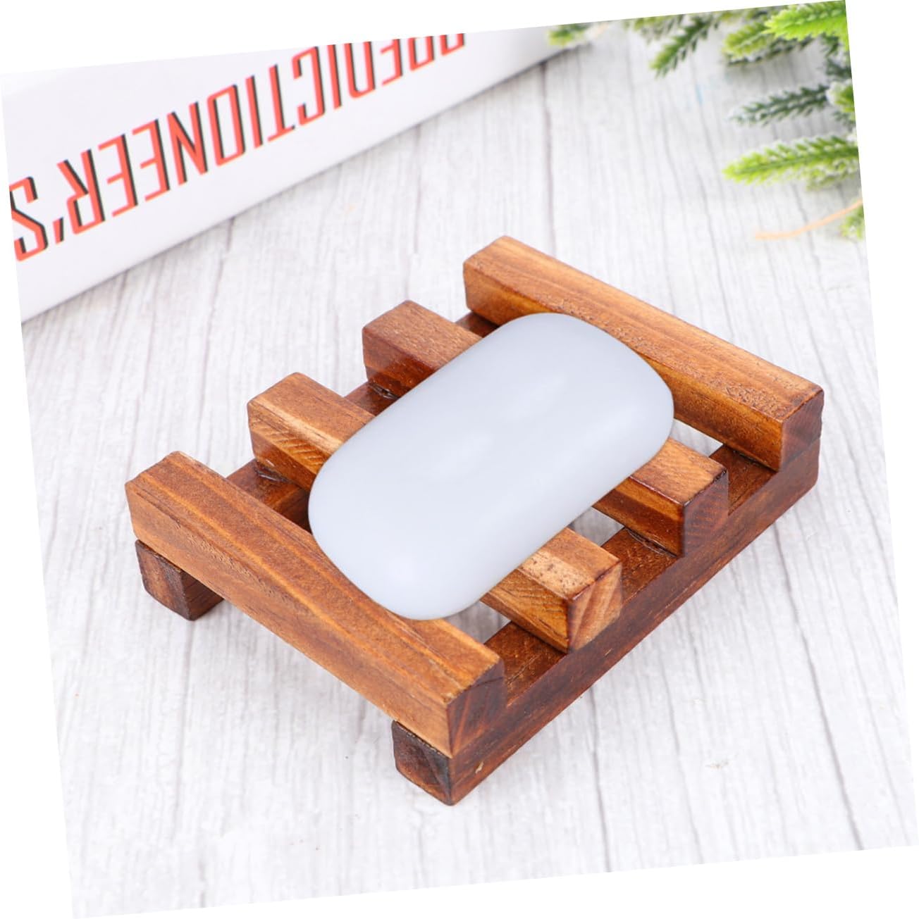 PRETYZOOM Wooden Soap Dish for Drainage and Storage