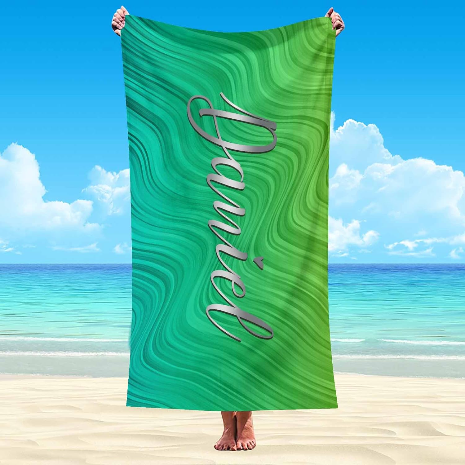 Artsadd Personalized Beach Towel with Name Custom Design