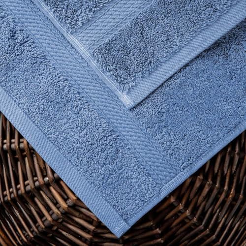 Superior Denim Blue Egyptian Cotton 6-Piece Towel Set