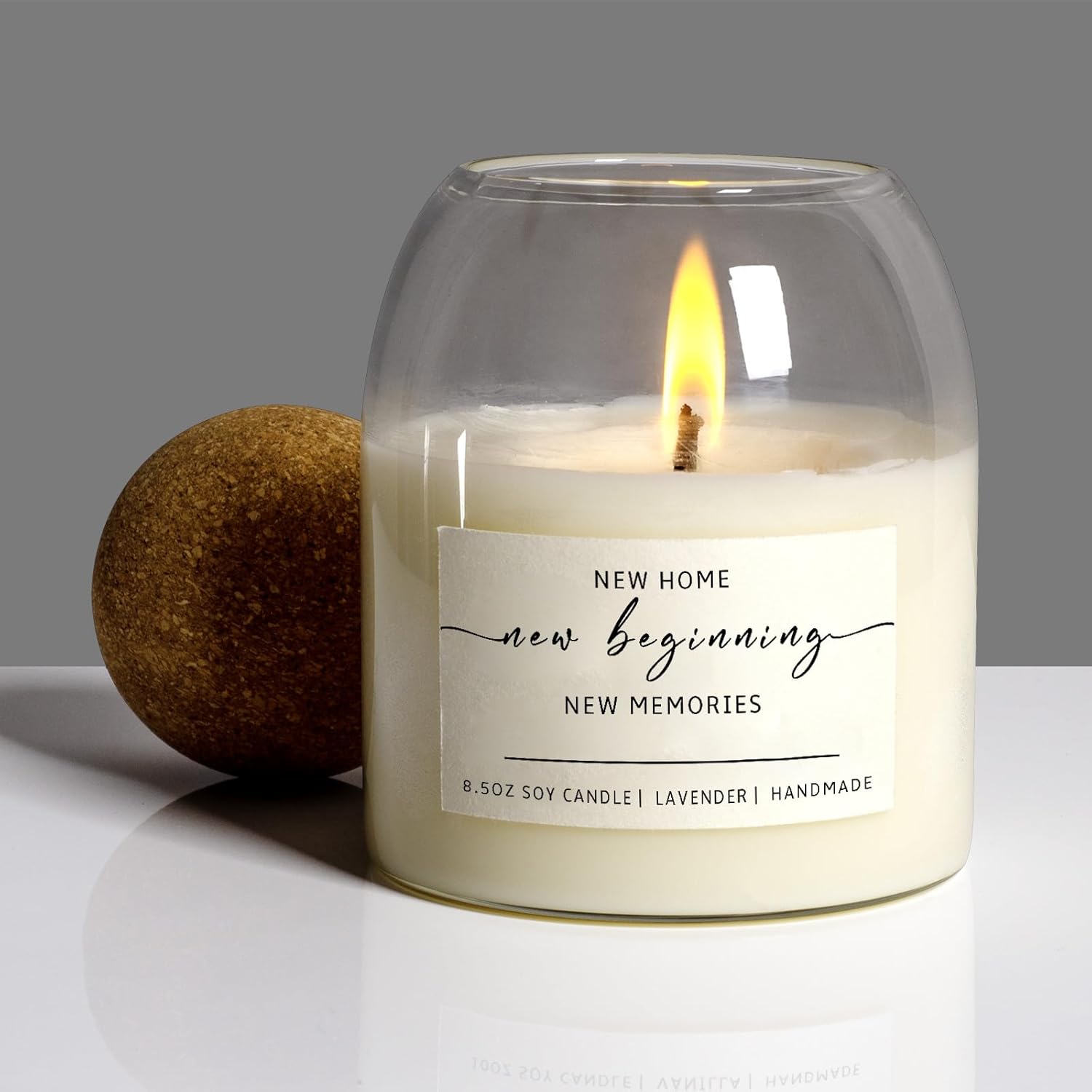 Anforsun House Warming Gift - 60 Hour Soy Candle with Lavender Scent