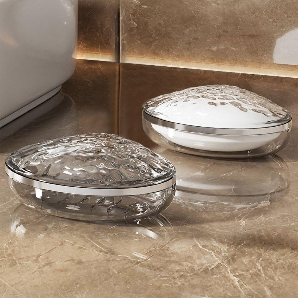 Durable Plastic Soap Box with Lid for Travel and Bathroom Use