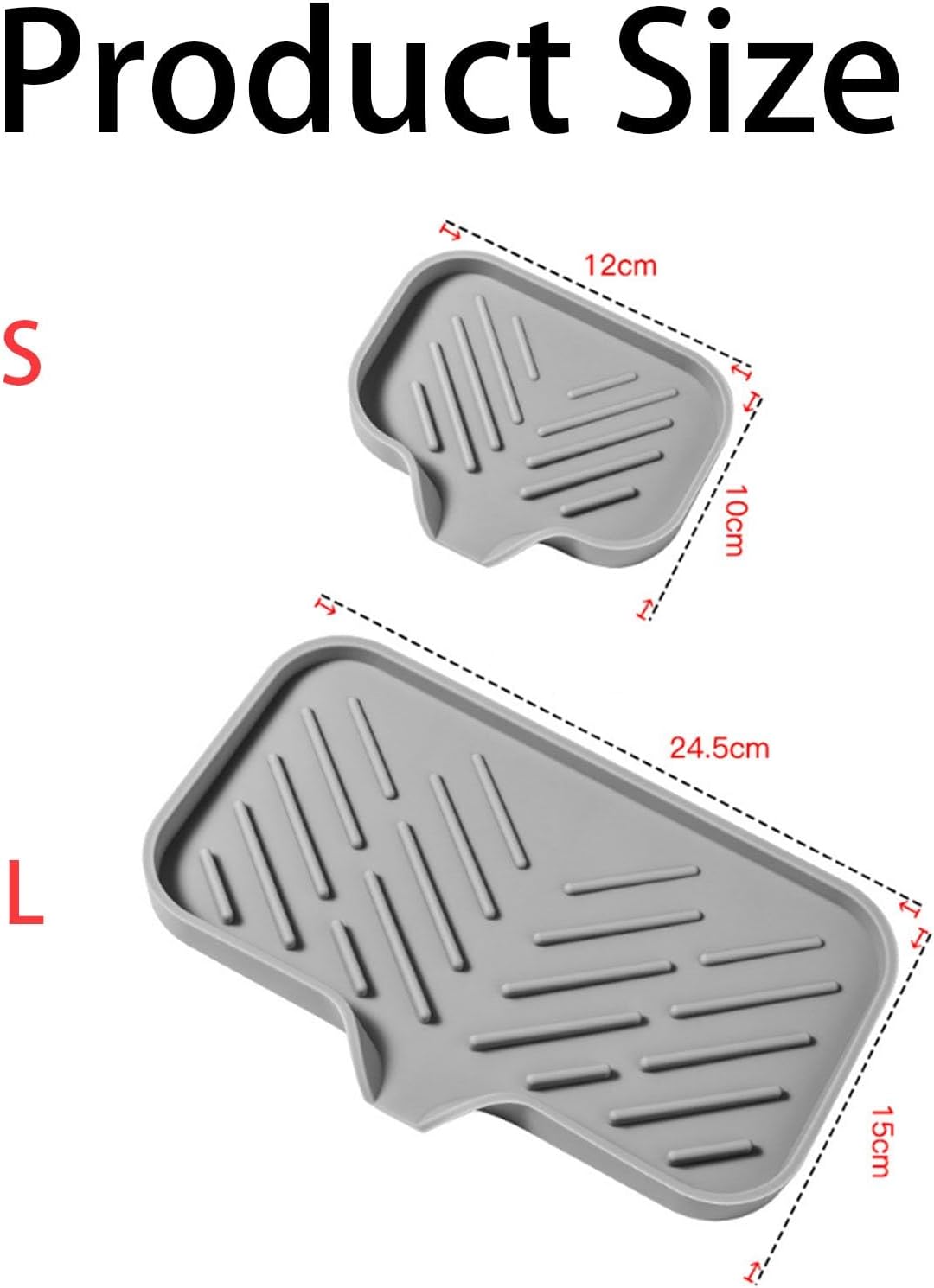 Silicone Soap Drainer with Drain Gray S