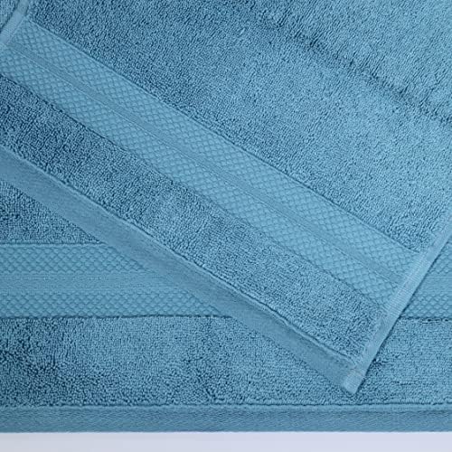 Superior Turkish Cotton 12-Piece Face Towel Set - Denim Blue 1
