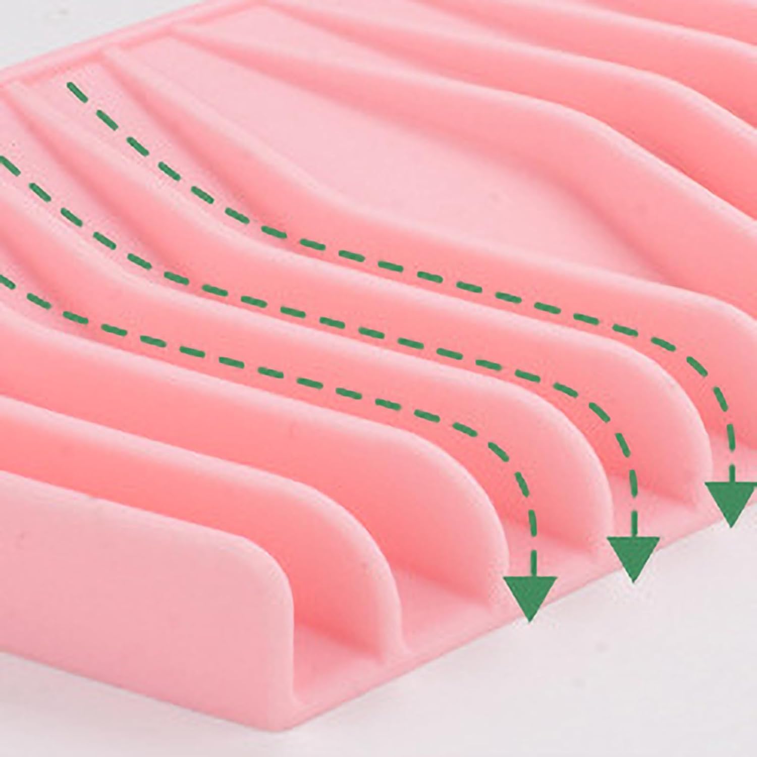 Flexible Silicone Soap Dish with Waterfall Drainage