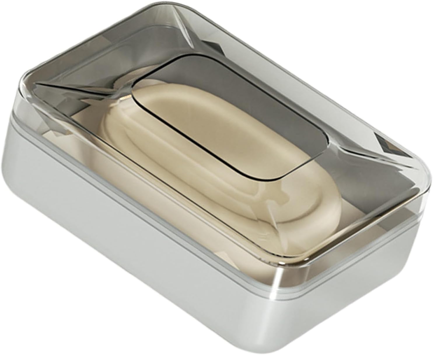 ZEXKENS PET Soap Dish with Drain Rack and Lid 1