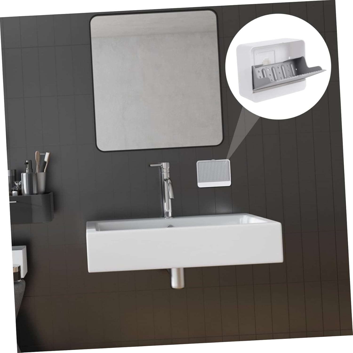 Ciieeo Wall-Mounted Soap Dish Grey 1