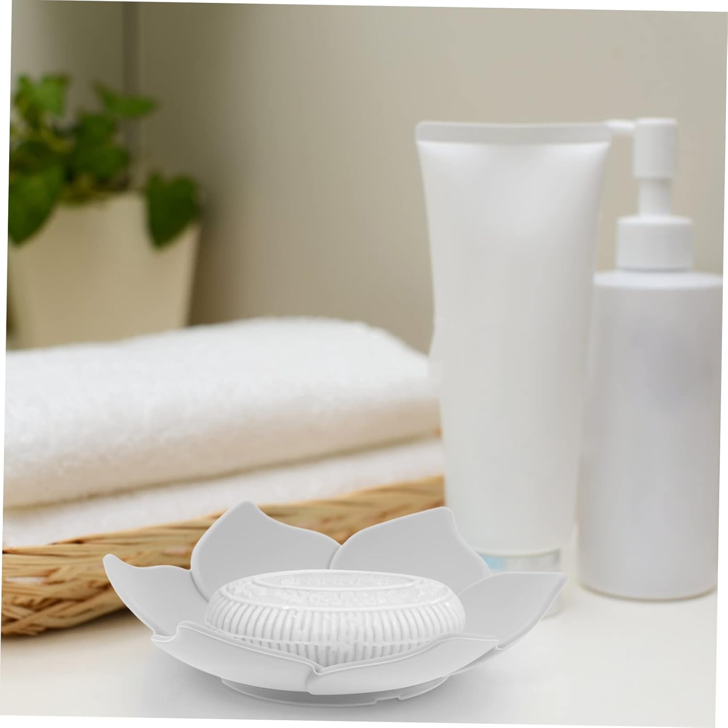 2Pcs Flower Shape Soap Dish Holder for Bathroom Kitchen Sink