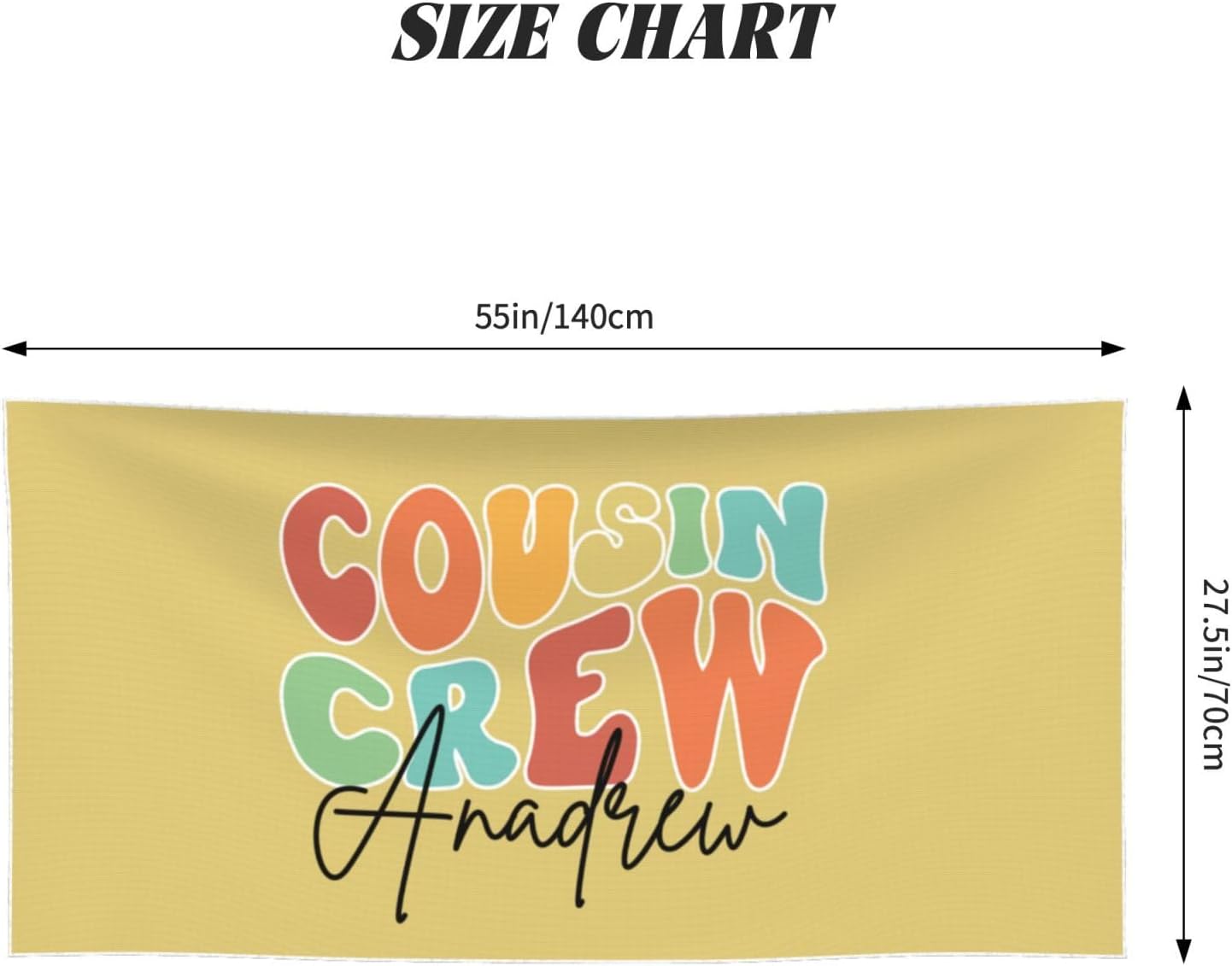 Personalized Name Kids Beach Towel with Cousin Crew Design