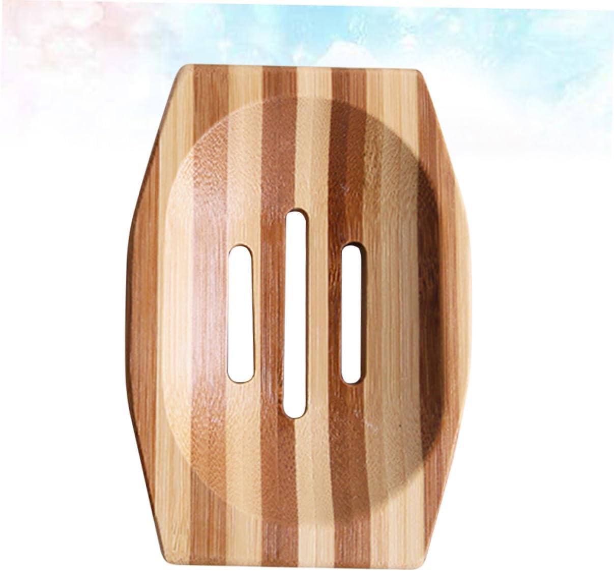 1pc Natural Wood Soap Dish Retro Design Holder for Bathroom Kitchen