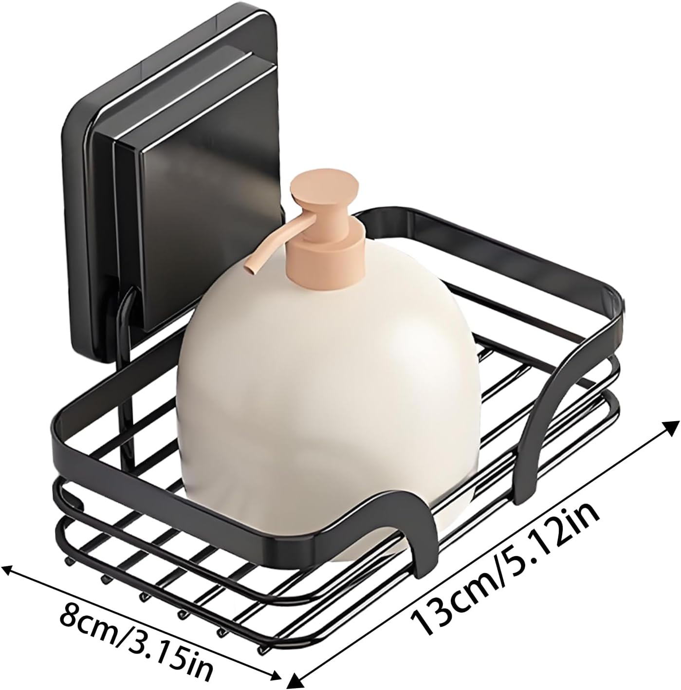 Suction Soap Holder with Hooks - No Drill Wall Mount