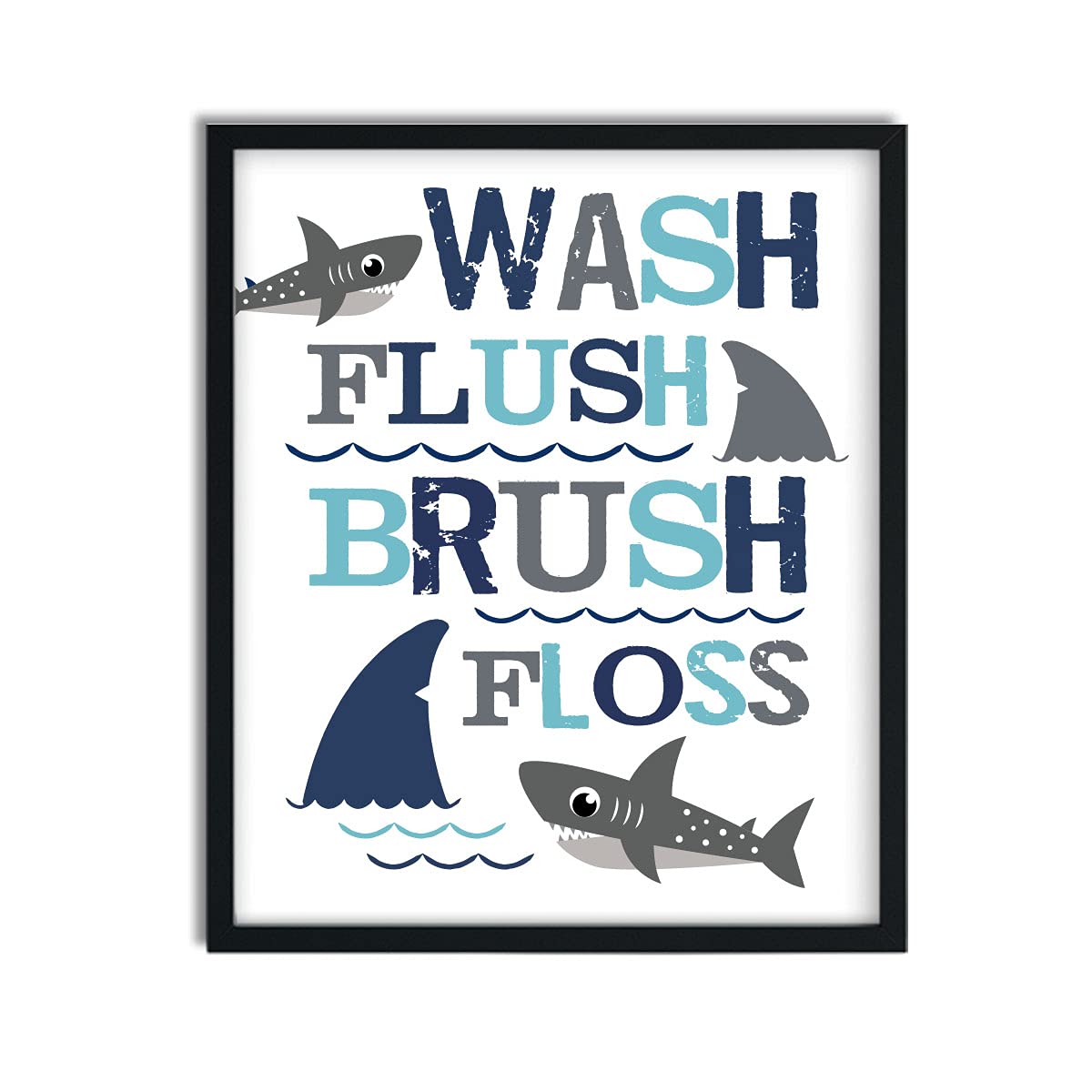 Shark Bathroom Art Print Boys Room Decor