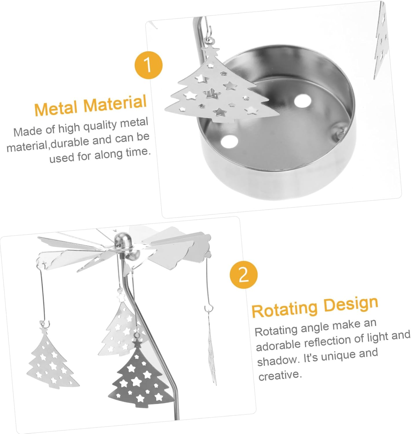 3Pcs Spinning Snowflake Candle Holder for Christmas