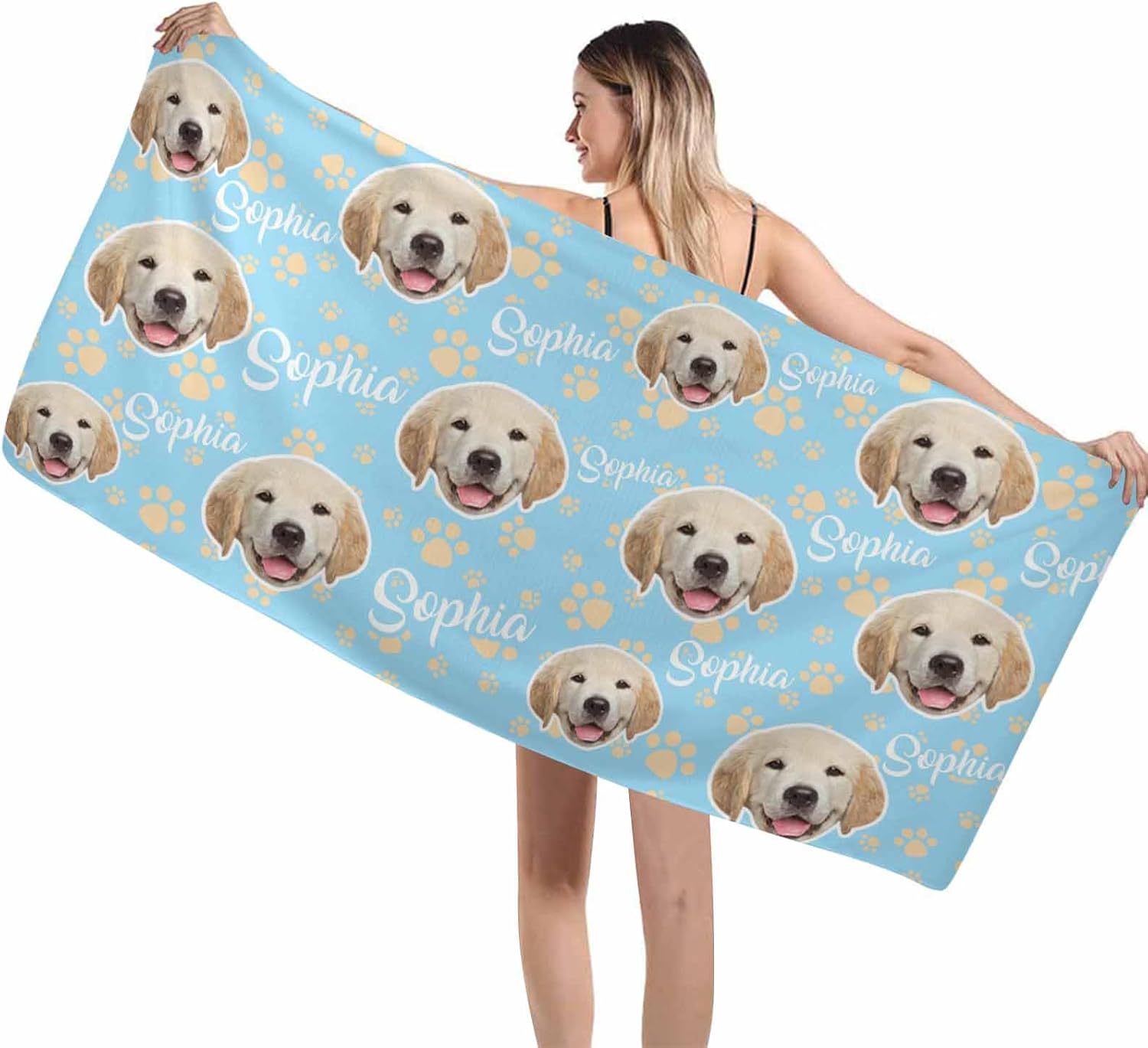 Artsadd Personalized Beach Towel with Name Initial