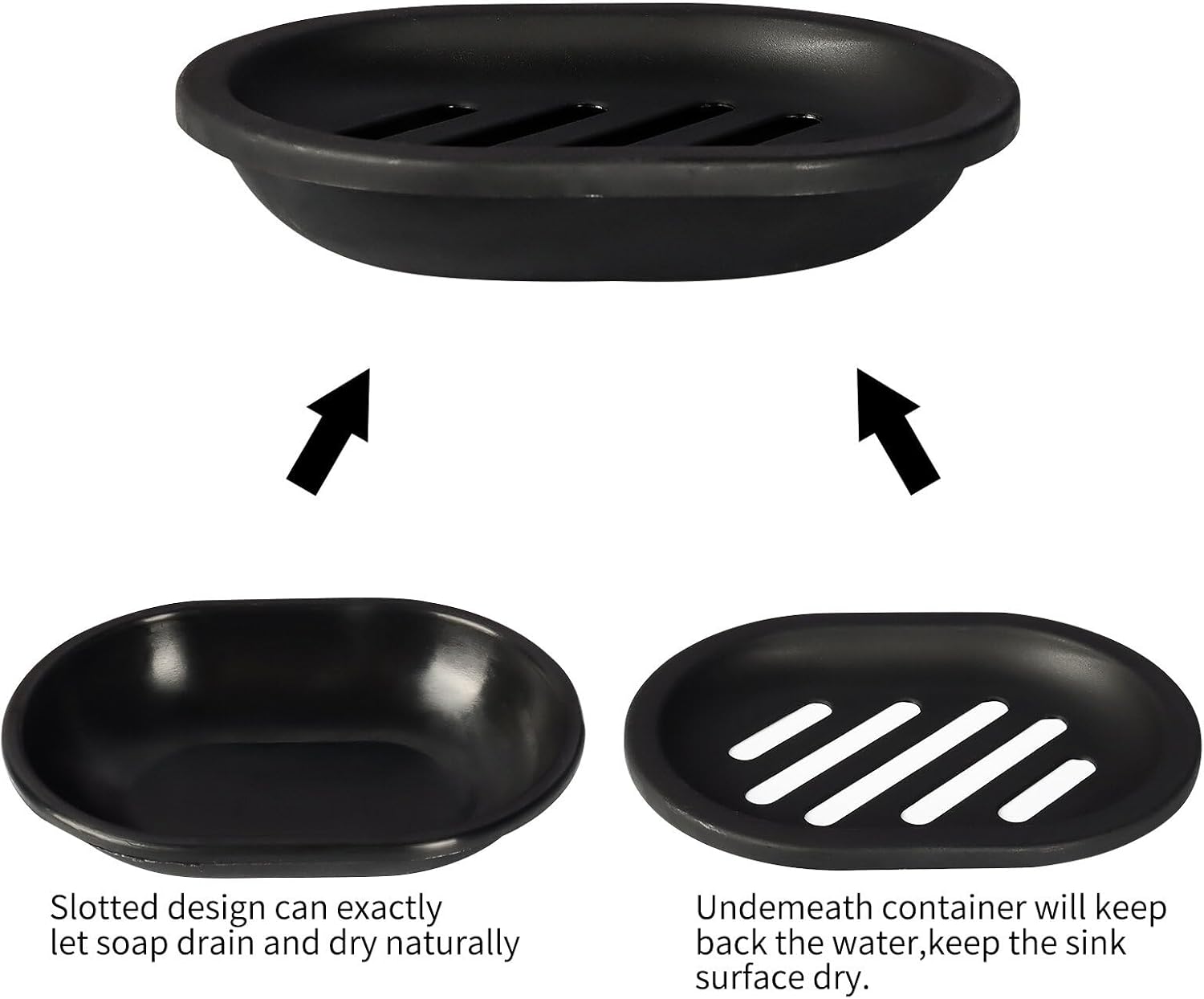 Topsky 4pcs Soap Dish with Drip Tray and Drain