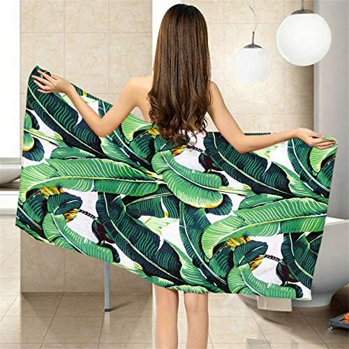 Moslion Comfy Bath Towels Banana Leaf Design