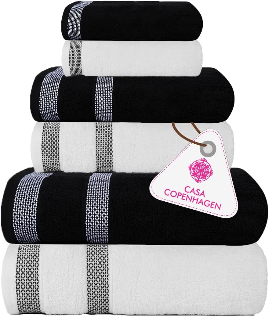 CASA COPENHAGEN Solitaire Mix Towel Set - 6 Pieces