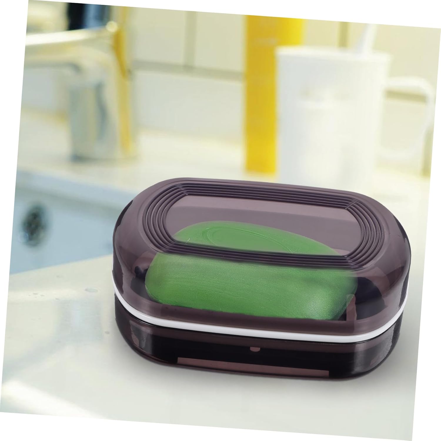 Alipis Portable Soap Holder with Lid Dual Drainage Travel Storage Box