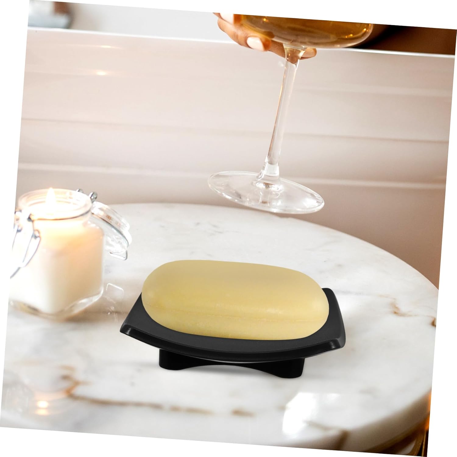 Luxshiny Reusable Bar Soap Holder Elegant Bathroom Drainage Tray