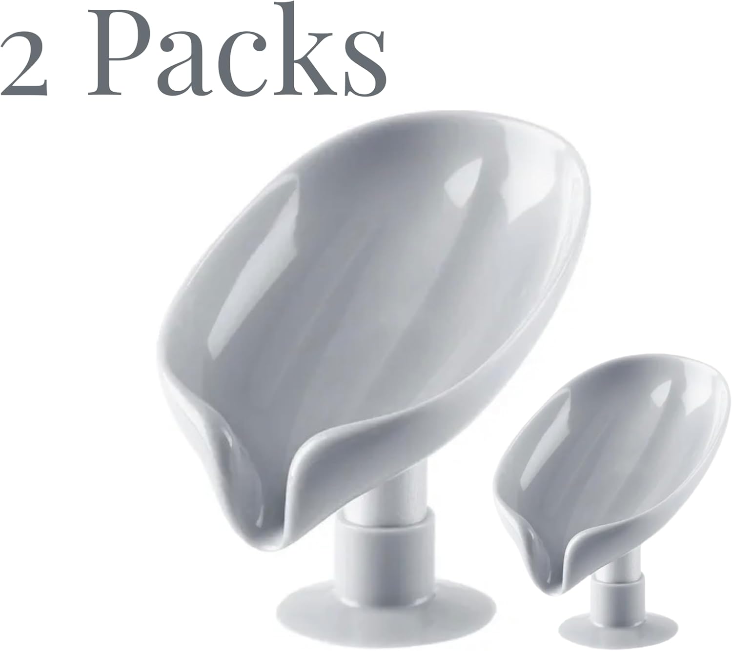 Leaf Shape Drain Soap Holder 2 Pack Grey 1