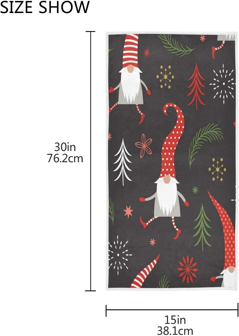 Exnundod Cute Christmas Gnomes Red Hats Hand Towel 1