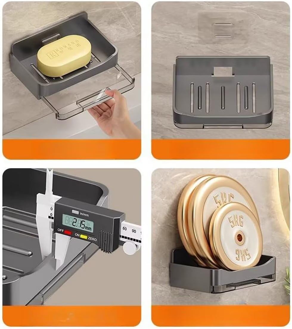 FABEILAI Suction Soap Dish Holder for Shower Bathroom Kitchen