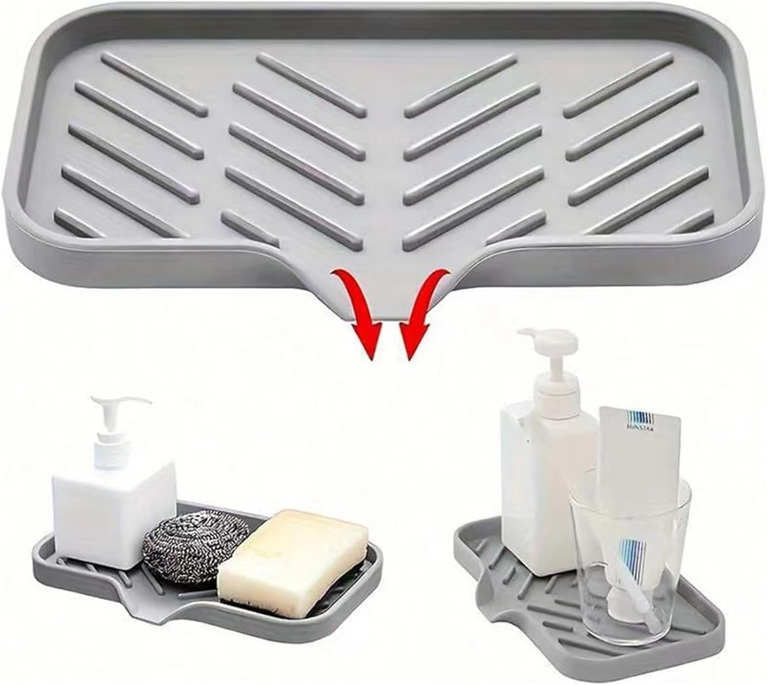 Durable Silicone Soap Dish with Drain Spout