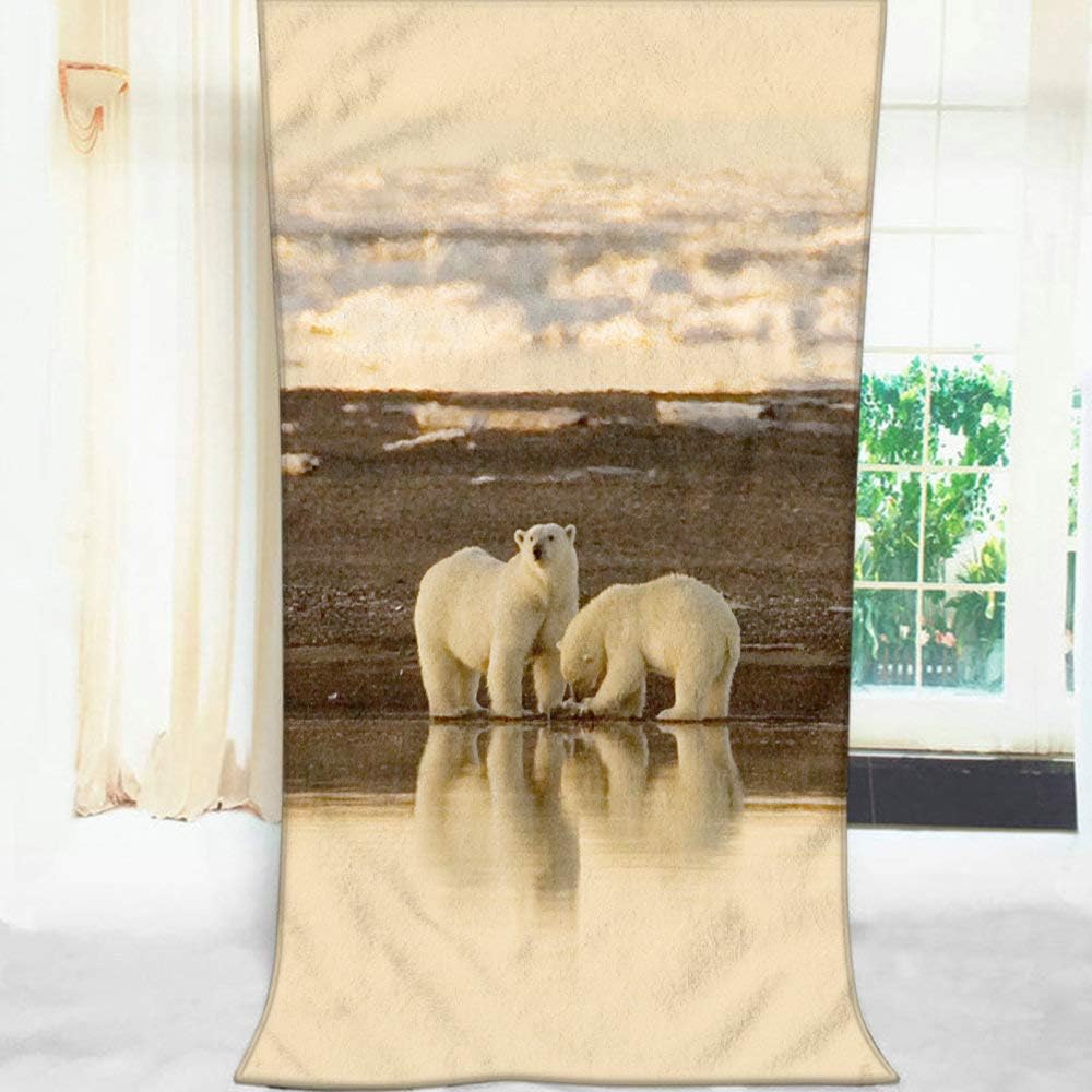 Moslion Soft Bath Towel Polar Bear Large 64x32 Inches