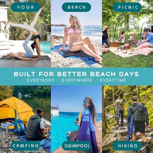 Margelife Sand Proof Microfiber Beach Towel for Adults