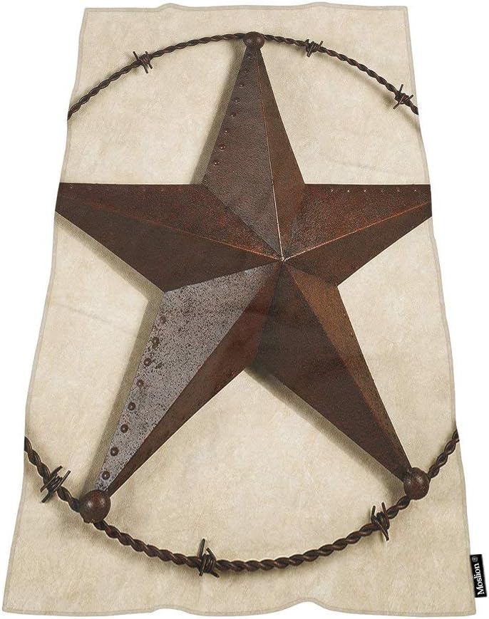 Moslion Comfy Bath Towel Rusty Iron Texas Star 64x32 Inches