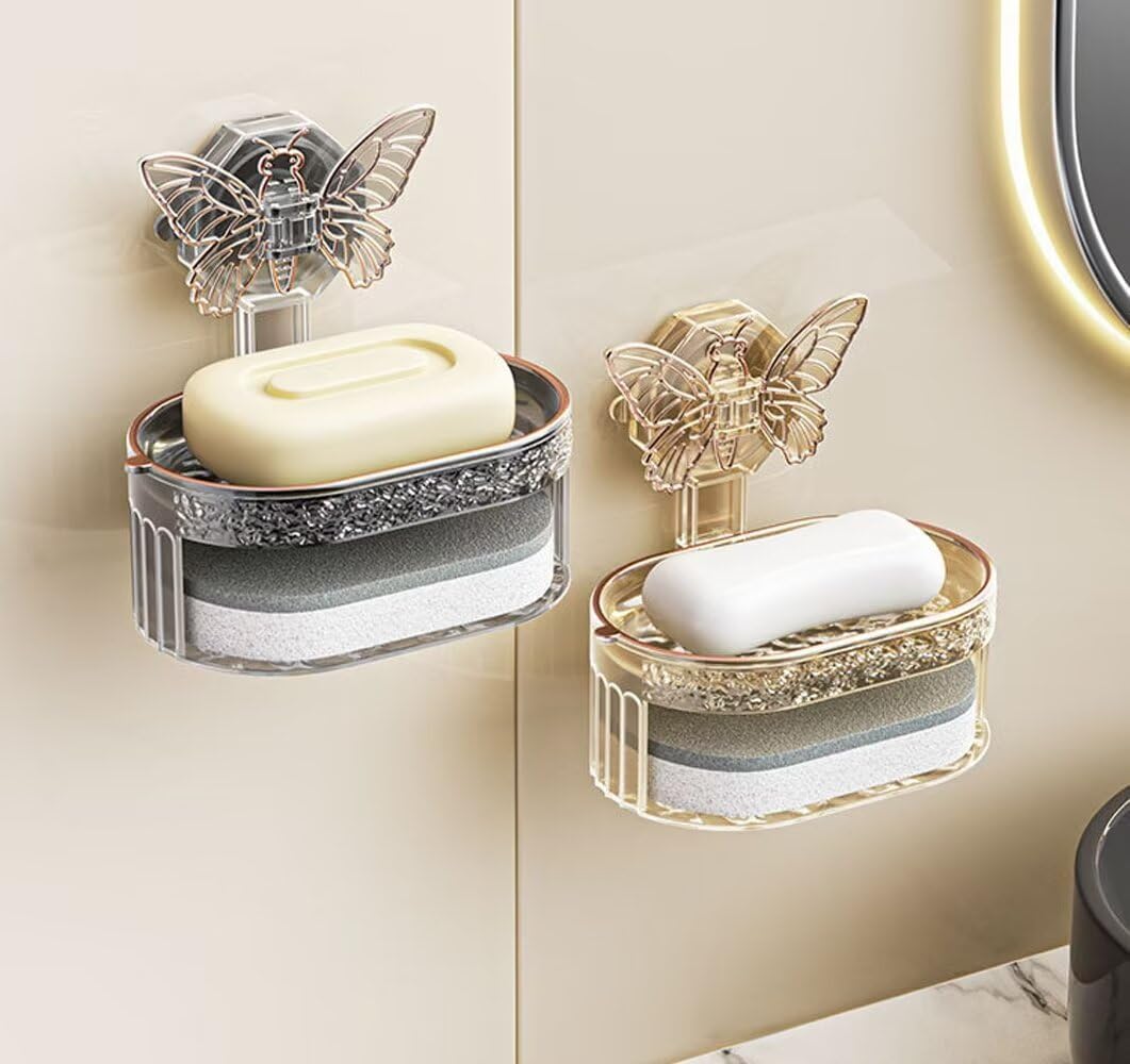 Butterfly Suction Cup Soap Dish - Gray