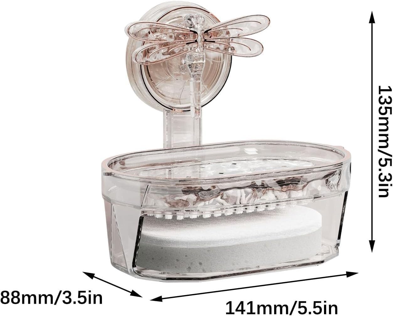 Suction Cup Soap Holder with Drainage Gray 1