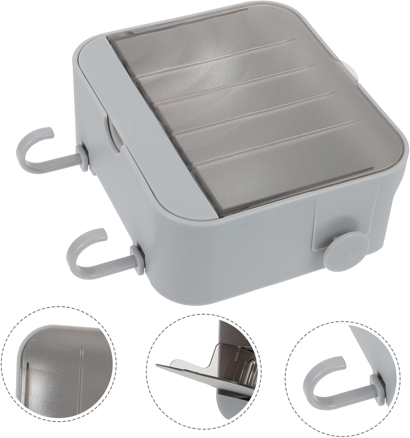 Holibanna 2 Hooks Wall Rack Toiletry Storage Bracket