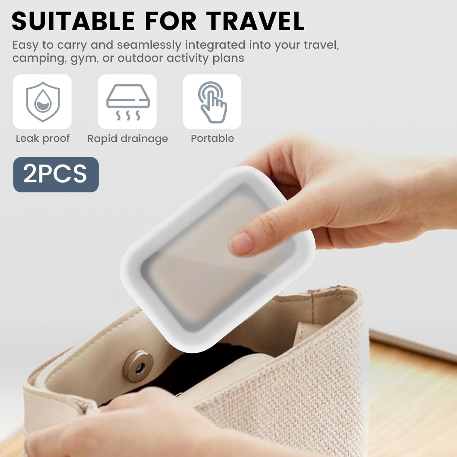 Travel Soap Container with Leakproof Silicone Lid and Drainage Pad