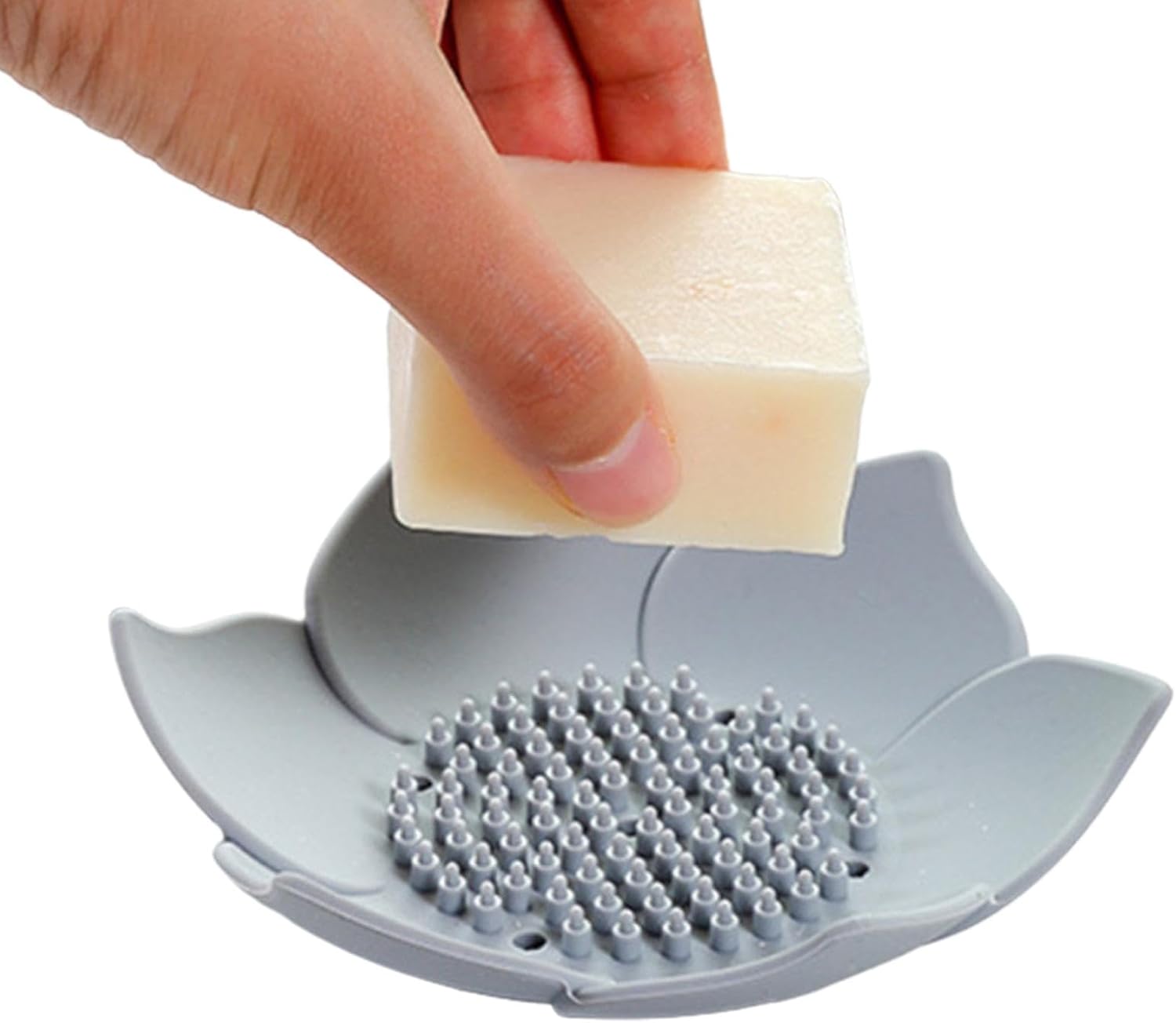 Lotuss Silicone Bar Soap Holder - Multi-Drainage Lightweight Durable Bathroom Soap Dish
