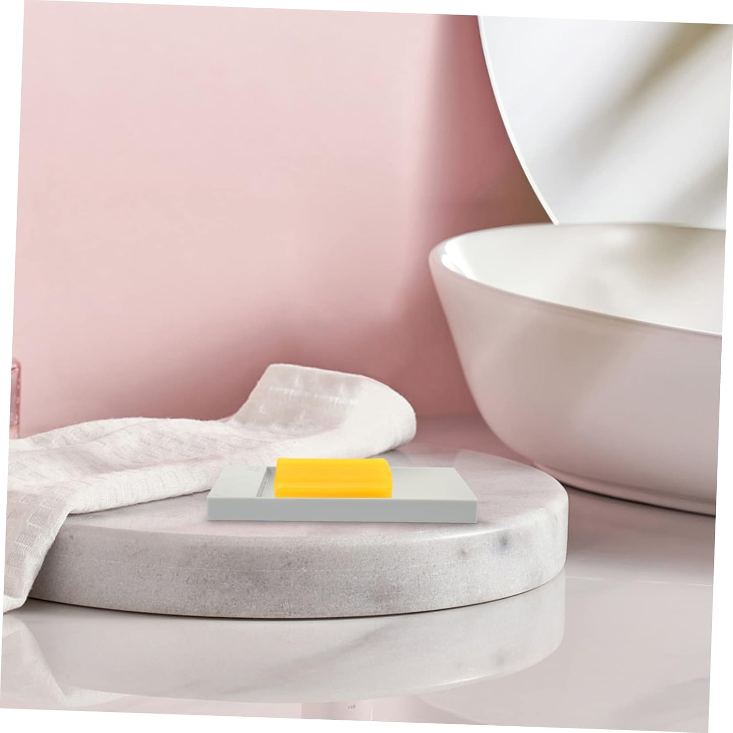 Zerodeko 2pcs Self-Draining Soap Dish for Bathroom Sink