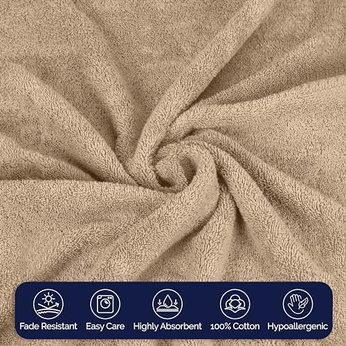 Elegant Comfort Premium Turkish Cotton 2 Pack Bath Towel Set - Taupe 1