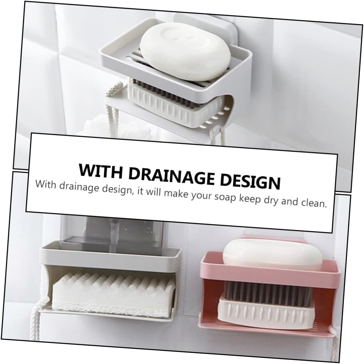 ABOOFAN Double Layer Soap Holder for Kitchen and Bathroom