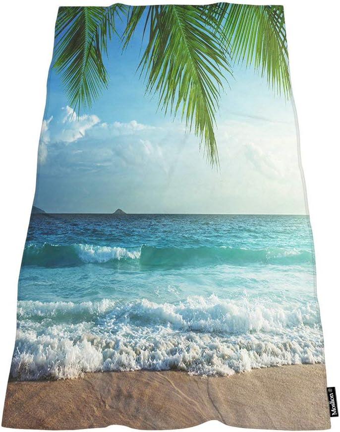 Moslion Comfy Bath Towels 64x32 Inches Ocean Tropical