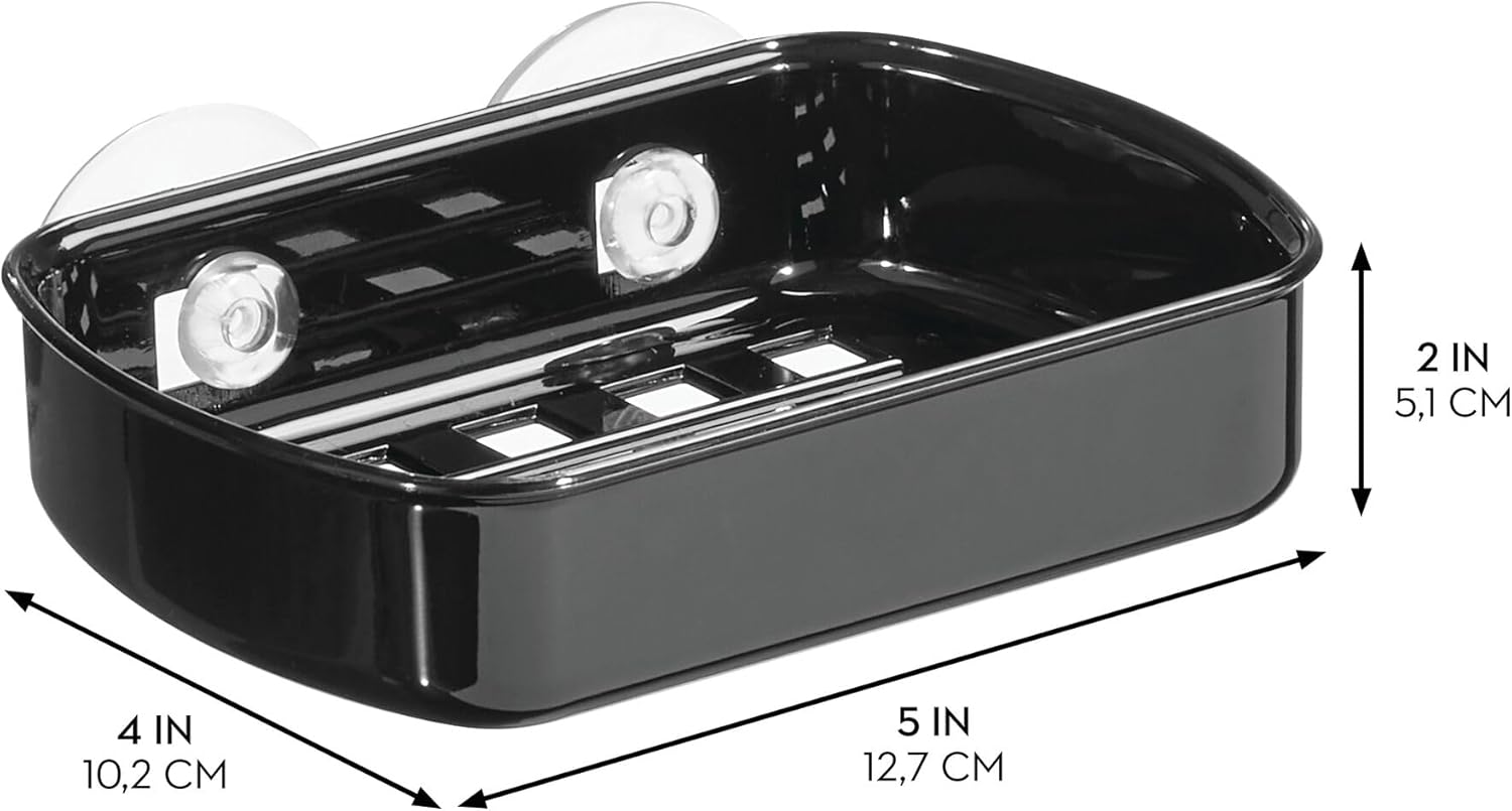 InterDesign Suction Cup Soap Dish - Black