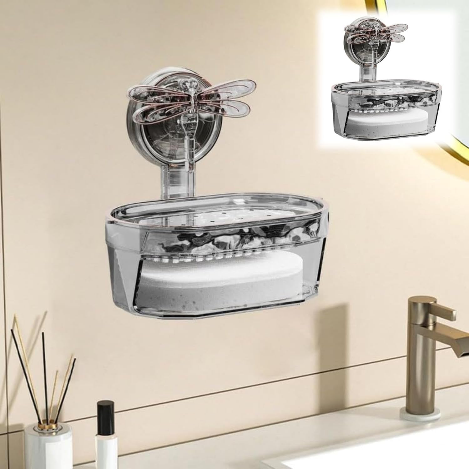 BILIKEYU Wall Mounted Double Layer Soap Dish Holder