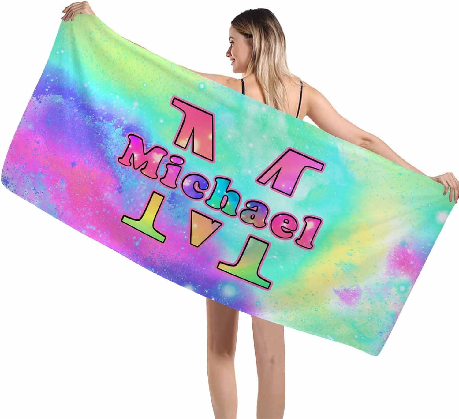 Artsadd Personalized Beach Towel with Initials