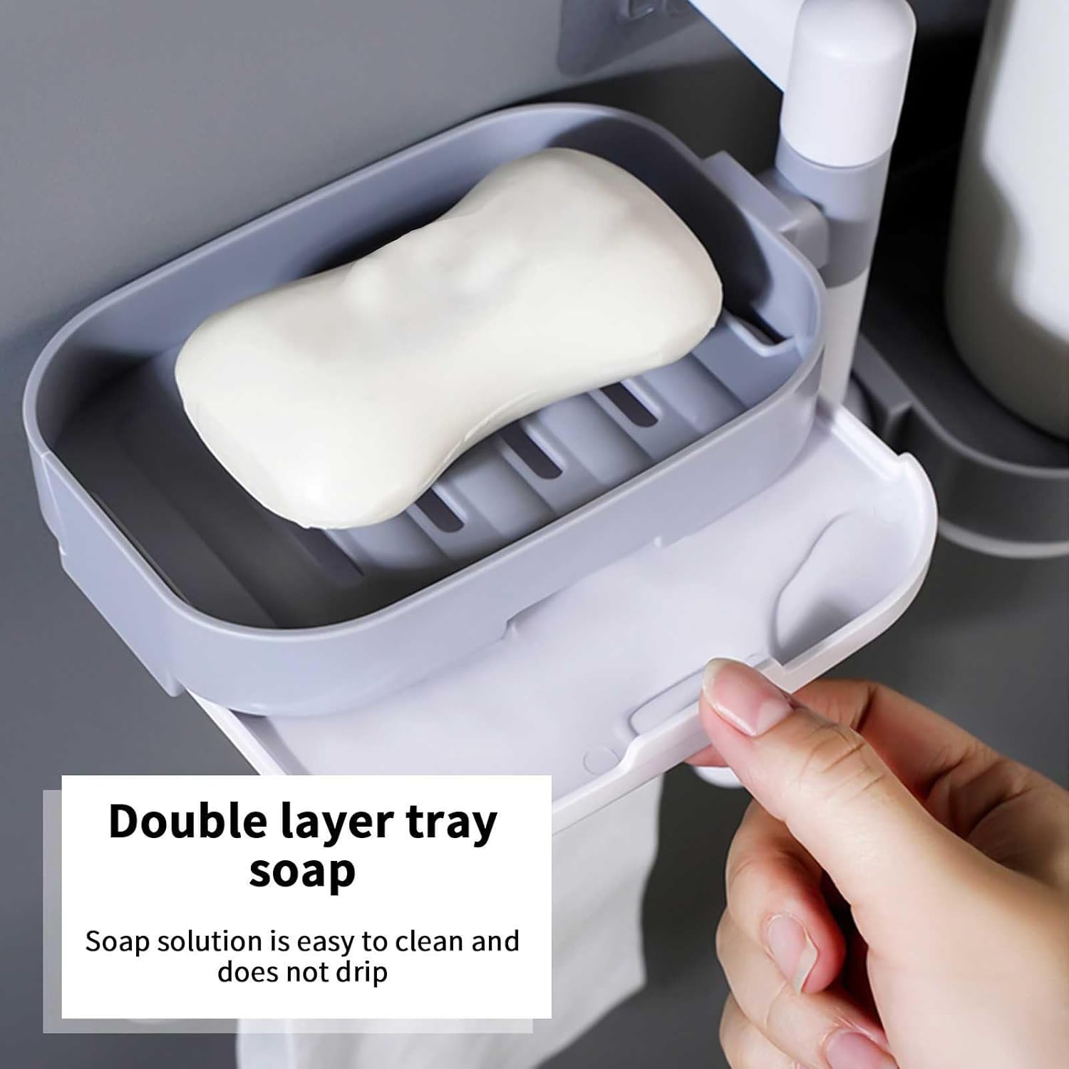 Self Draining Soap Dish for Shower Bathroom and Kitchen Sink