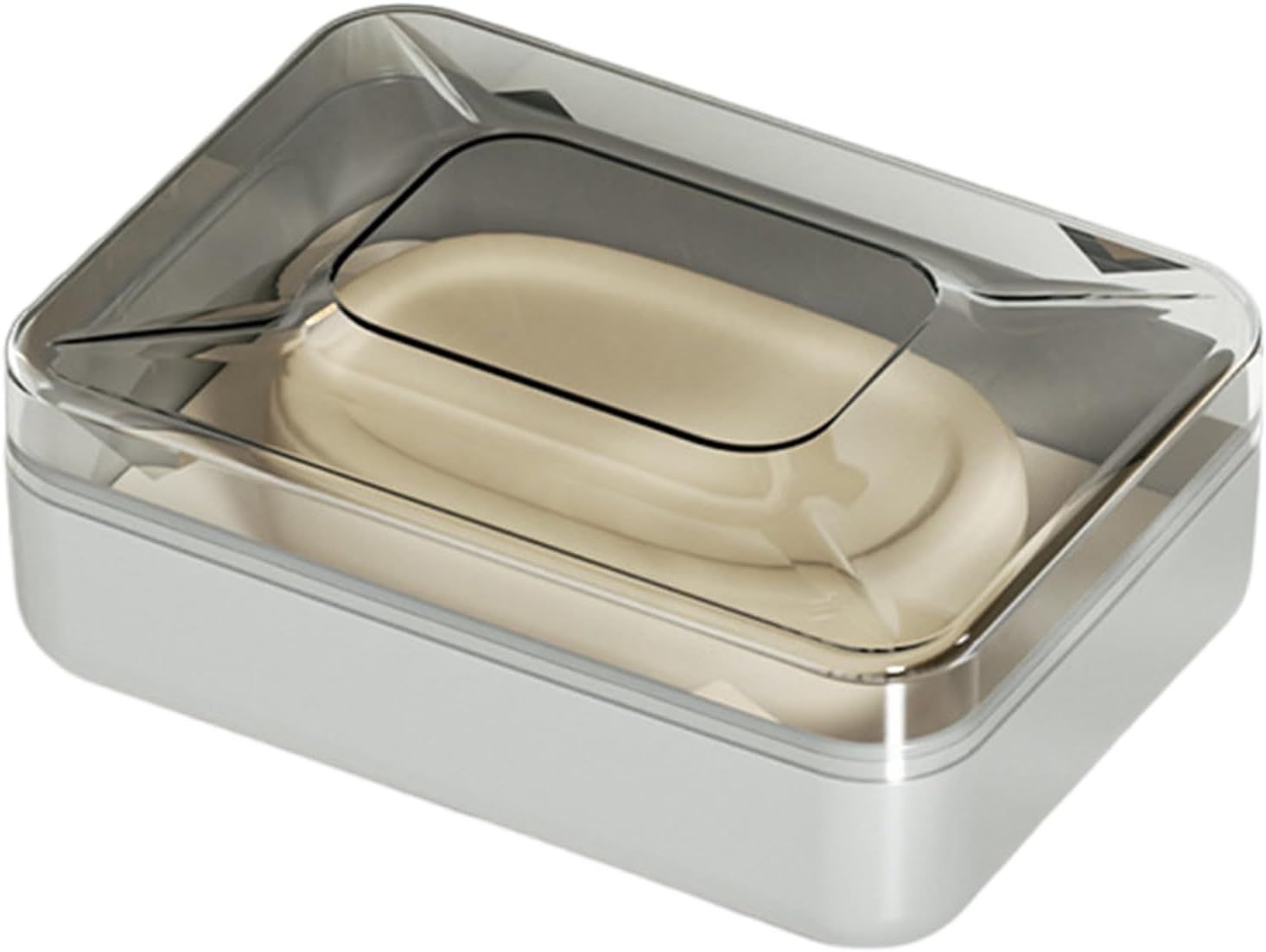 ZEXKENS PET Soap Dish with Drain Rack and Lid 1