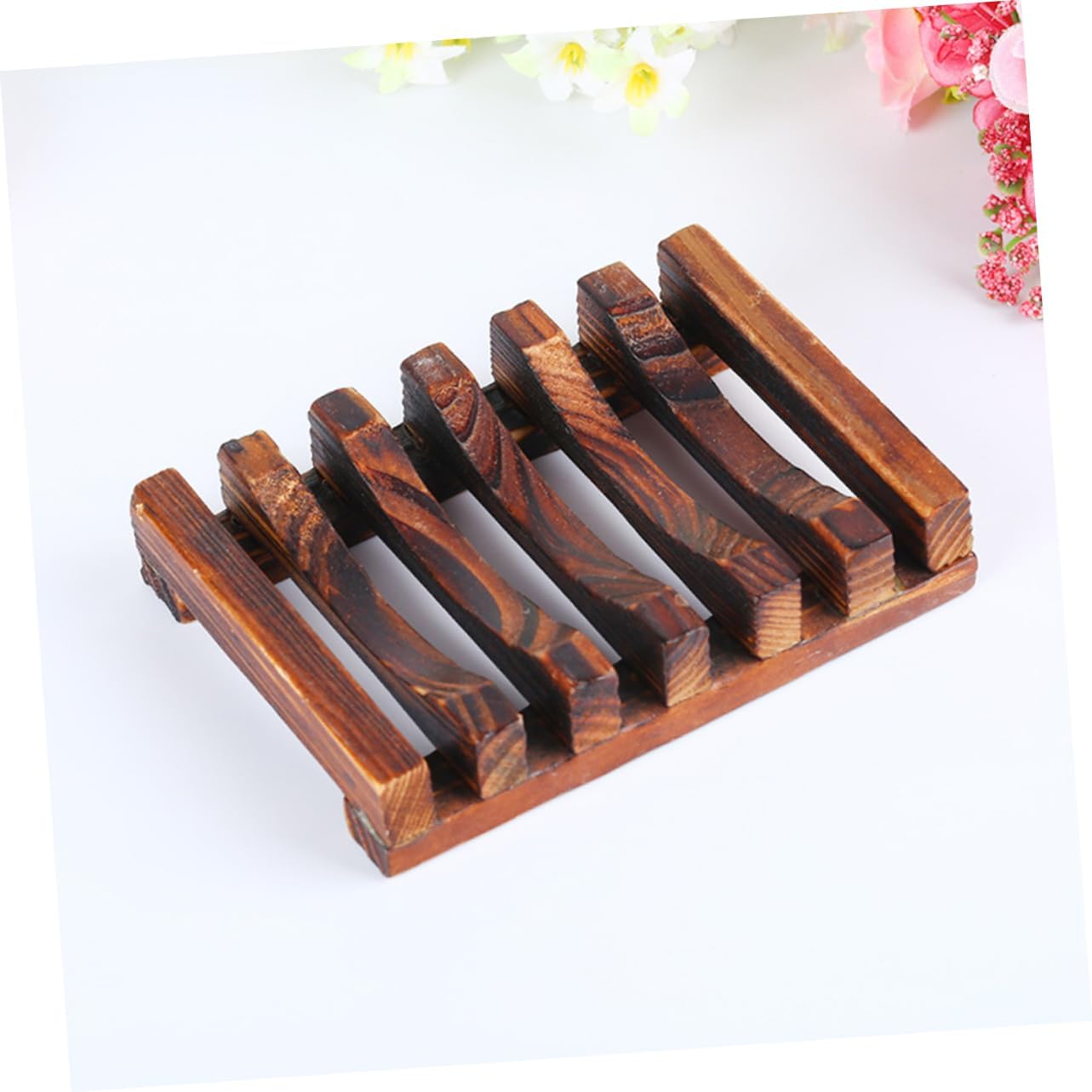 SOPOTUTU Carbonized Wooden Soap Dish Stylish Holder